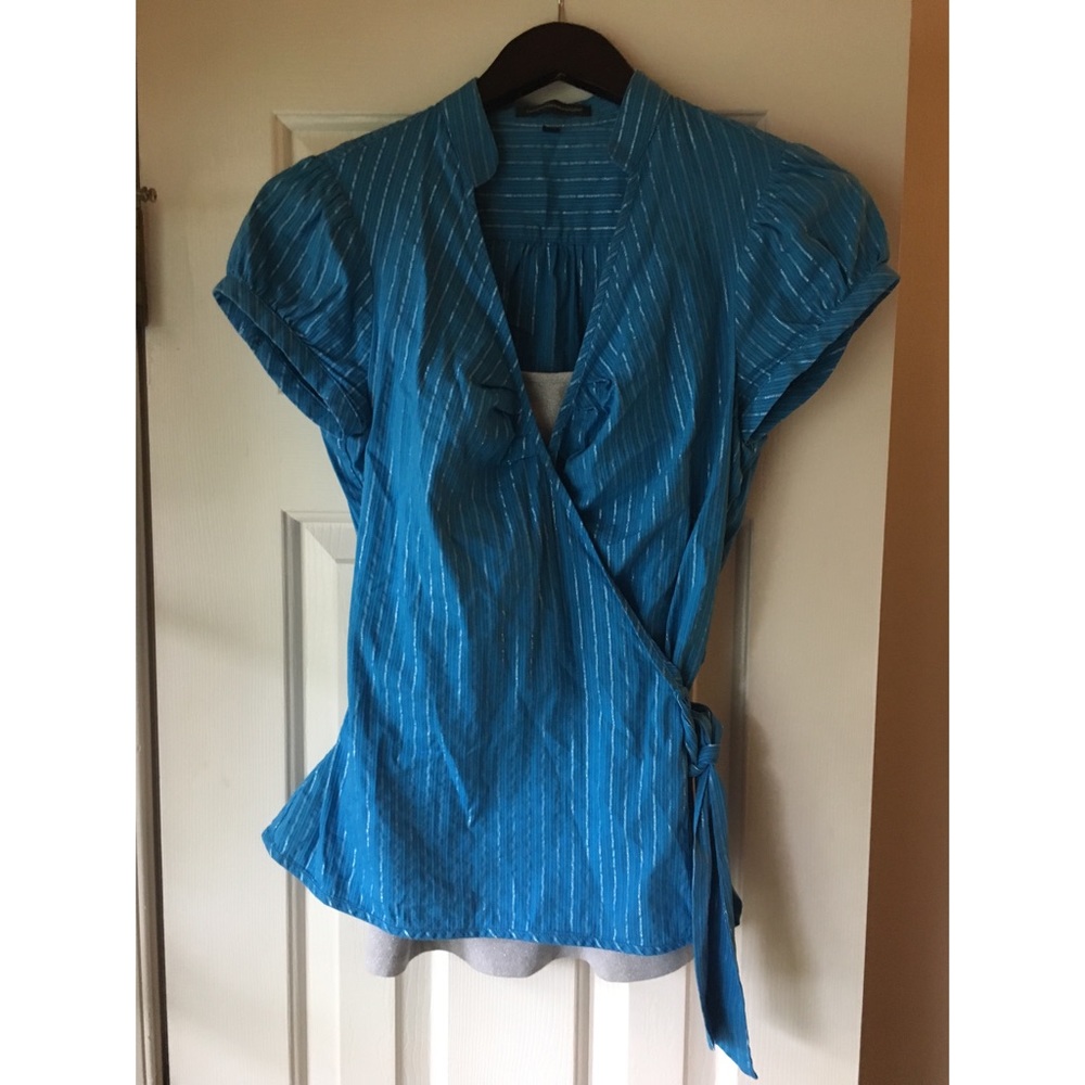2 for 1 Express Blue & Silver Blouse & Silver Cami